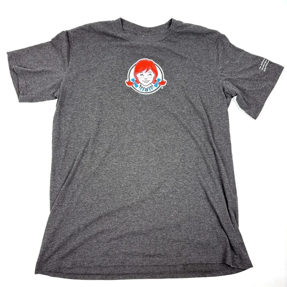 Wendys Barco Uniforms Employee T Shirt Mens Sz L Gray Hamburger of‎ NCAA Best